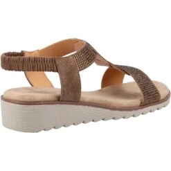 Fleet & Foster Womens Hyacinth Memory Foam Leather Sandals -BreezeSole Shoes Store fle156 brown 02