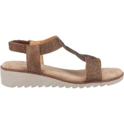 Fleet & Foster Womens Hyacinth Memory Foam Leather Sandals -BreezeSole Shoes Store fle156 brown 04