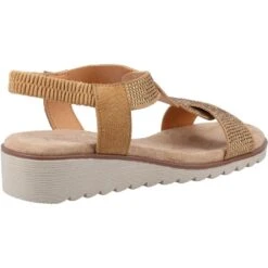 Fleet & Foster Womens Hyacinth Memory Foam Leather Sandals -BreezeSole Shoes Store fle156 tan 02