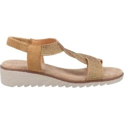 Fleet & Foster Womens Hyacinth Memory Foam Leather Sandals -BreezeSole Shoes Store fle156 tan 04