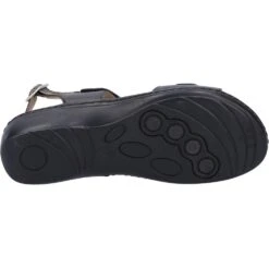 Fleet & Foster Womens Linda Memory Foam Leather Sandals -BreezeSole Shoes Store fle161 black 03