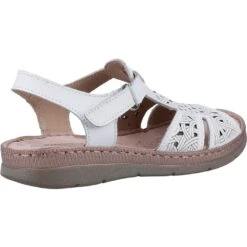 Fleet & Foster Womens Ruth Memory Foam Leather Sandals -BreezeSole Shoes Store fle164 white 02
