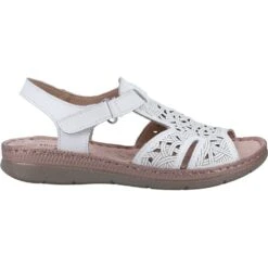 Fleet & Foster Womens Ruth Memory Foam Leather Sandals -BreezeSole Shoes Store fle164 white 04
