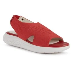 Geox Womens Spherica Breathable Slip On Summer Sandals -BreezeSole Shoes Store geo021 red 01