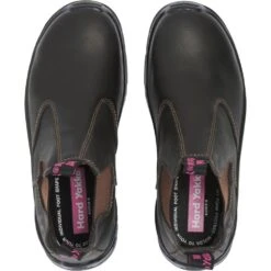 Hard Yakka Womens Banjo Leather Slip On Safety Dealer Boots -BreezeSole Shoes Store hdy027 brown 03