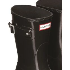 Hunter Womens Original Short Gloss Rubber Wellington Boots -BreezeSole Shoes Store hun040 black 05