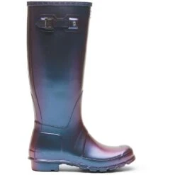 Hunter Womens Original Tall Nebula Wellington Boots -BreezeSole Shoes Store hun042 blue 01