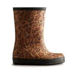 Hunter Womens Original Short Leopard Print Wellington Boots