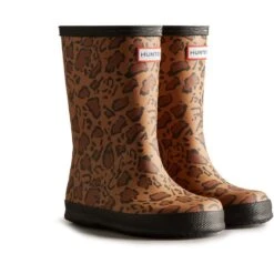 Hunter Womens Original Short Leopard Print Wellington Boots -BreezeSole Shoes Store hun073 leopar 04