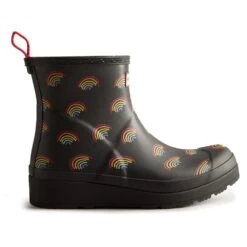 Hunter Womens Play Short Mini Rainbow Print Wellington Boots