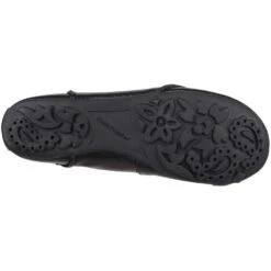 Hush Puppies Womens/Ladies Janessa Leather Padded Slip On Casual Shoes -BreezeSole Shoes Store hus055 blk 04