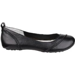 Hush Puppies Womens/Ladies Janessa Leather Padded Slip On Casual Shoes -BreezeSole Shoes Store hus055 blk 05