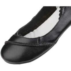 Hush Puppies Womens/Ladies Janessa Leather Padded Slip On Casual Shoes -BreezeSole Shoes Store hus055 blk 07