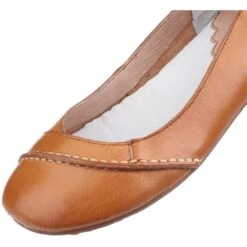 Hush Puppies Womens/Ladies Janessa Leather Padded Slip On Casual Shoes -BreezeSole Shoes Store hus055 tan 07