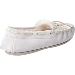 Hush Puppies Womens Allie Suede Faux Fur Lined Cozy Slippers -BreezeSole Shoes Store hus286 beige 03