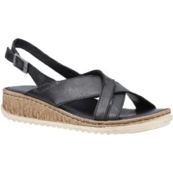 Hush Puppies Womens Elena Cross Over Wedge Sandals