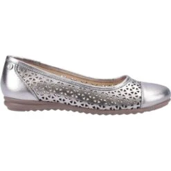 Hush Puppies Womens Leah Leah Ballerina Pump Shoes -BreezeSole Shoes Store hus327 pewter 02