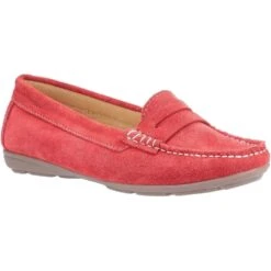 Hush Puppies Womens Margot Lightweight Slip On Loafer Shoes -BreezeSole Shoes Store hus333 red 01