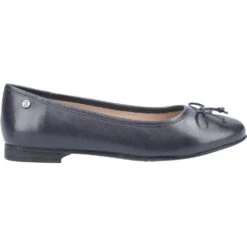 Hush Puppies Womens Naomi Leather Slip On Ballet Shoes -BreezeSole Shoes Store hus335 navy 02