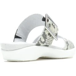 Hush Puppies Womens Dorri Heeled Leather Sandals -BreezeSole Shoes Store hus394 snake 02