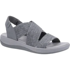 Hush Puppies Womens Sophia Elastic Cross Strap Sandals -BreezeSole Shoes Store hus425 grey 01