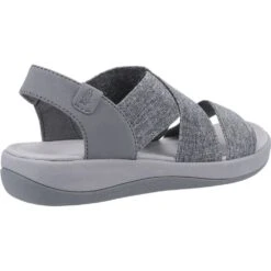 Hush Puppies Womens Sophia Elastic Cross Strap Sandals -BreezeSole Shoes Store hus425 grey 02
