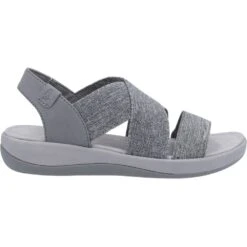 Hush Puppies Womens Sophia Elastic Cross Strap Sandals -BreezeSole Shoes Store hus425 grey 04
