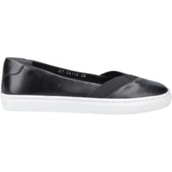 Hush Puppies Womens Tiffany Slip On Leather Shoes -BreezeSole Shoes Store hus428 black 04