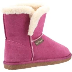 Hush Puppies Womens Ashleigh Slip On Suede Slipper Bootie -BreezeSole Shoes Store hus486 rose 03 1