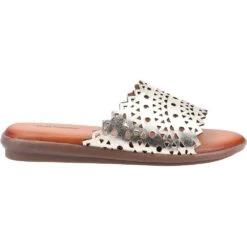 Hush Puppies Womens Bryony Mule Summer Slider Sandals -BreezeSole Shoes Store hus514 gold 02