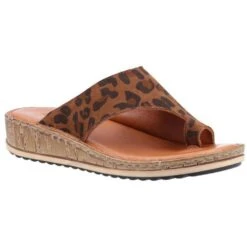 Hush Puppies Womens Elissa Toepost Summer Slider Sandals -BreezeSole Shoes Store hus526 leoprd 01