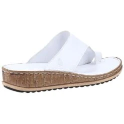 Hush Puppies Womens Elissa Toepost Summer Slider Sandals -BreezeSole Shoes Store hus526 white 03