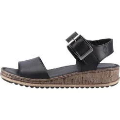 Hush Puppies Womens Ellie Suede Leather Summer Sandals -BreezeSole Shoes Store hus527 black 03 1