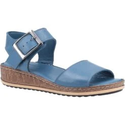 Hush Puppies Womens Ellie Suede Leather Summer Sandals -BreezeSole Shoes Store hus527 blue 01 1