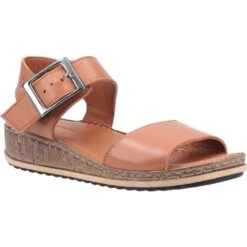 Hush Puppies Womens Ellie Suede Leather Summer Sandals -BreezeSole Shoes Store hus527 tan 01 1