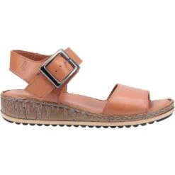 Hush Puppies Womens Ellie Suede Leather Summer Sandals -BreezeSole Shoes Store hus527 tan 02 1