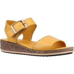 Hush Puppies Womens Ellie Suede Leather Summer Sandals -BreezeSole Shoes Store hus527 yellow 01 1