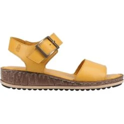 Hush Puppies Womens Ellie Suede Leather Summer Sandals -BreezeSole Shoes Store hus527 yellow 02 1