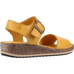 Hush Puppies Womens Ellie Suede Leather Summer Sandals -BreezeSole Shoes Store hus527 yellow 03 1
