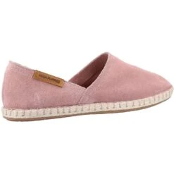 Hush Puppies Womens Mim Suede Slip On Flat Espadrille Shoes -BreezeSole Shoes Store hus598 pink 03