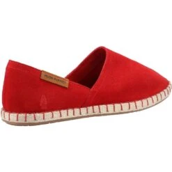 Hush Puppies Womens Mim Suede Slip On Flat Espadrille Shoes -BreezeSole Shoes Store hus598 red 03