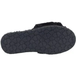 Hush Puppies Womens Prue Fluffy Slip On Slider Slippers -BreezeSole Shoes Store hus607 black 04