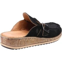 Hush Puppies Womens Sorcha Mule Nubuck Suede Slip On Sliders -BreezeSole Shoes Store hus612 blacks 03