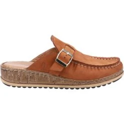 Hush Puppies Womens Sorcha Mule Nubuck Suede Slip On Sliders -BreezeSole Shoes Store hus612 tannub 02 1