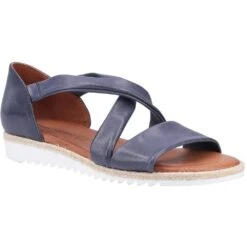 Hush Puppies Womens Gemma Espadrille Wedge Summer Sandals -BreezeSole Shoes Store hus688 navy 01
