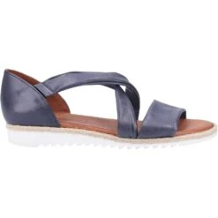 Hush Puppies Womens Gemma Espadrille Wedge Summer Sandals -BreezeSole Shoes Store hus688 navy 02