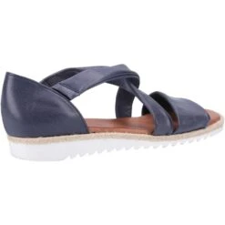 Hush Puppies Womens Gemma Espadrille Wedge Summer Sandals -BreezeSole Shoes Store hus688 navy 03