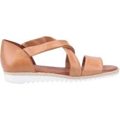 Hush Puppies Womens Gemma Espadrille Wedge Summer Sandals -BreezeSole Shoes Store hus688 tan 02