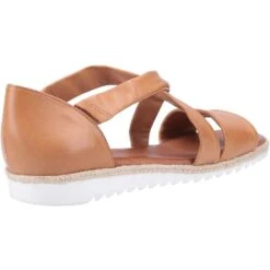 Hush Puppies Womens Gemma Espadrille Wedge Summer Sandals -BreezeSole Shoes Store hus688 tan 05