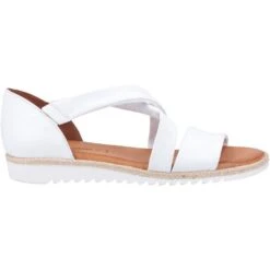 Hush Puppies Womens Gemma Espadrille Wedge Summer Sandals -BreezeSole Shoes Store hus688 white 02